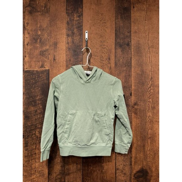 Stone Island Junior Green Pullover Hoodie Size 8 EUC - Picture 1 of 6
